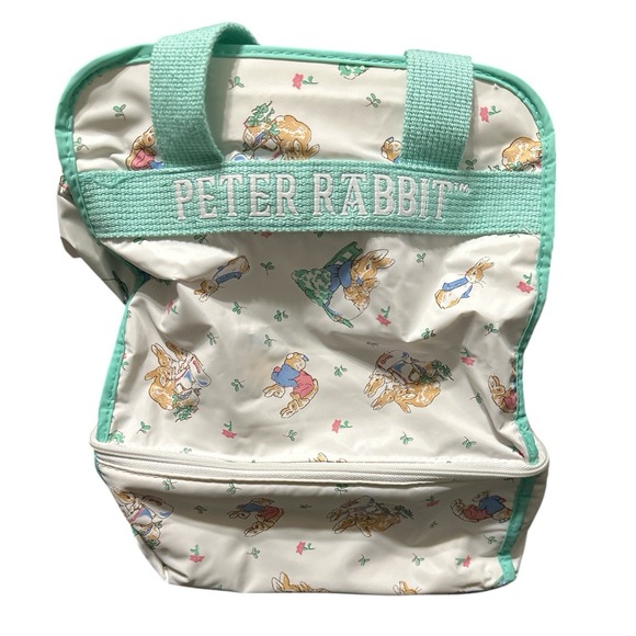 Handbags - Peter Rabbit Beatrix Potter Enfamil Diaper Bag Unisex Mint Green Vinyl‎ RARE Vtg